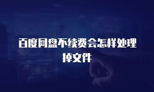 百度网盘不续费会怎样处理掉文件