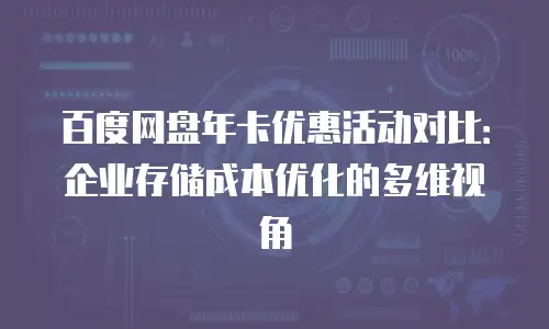 百度网盘年卡优惠活动对比：企业存储成本优化的多维视角