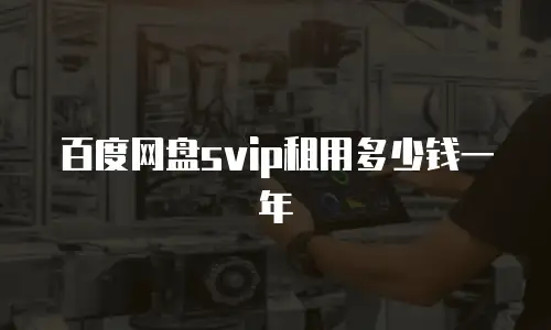 百度网盘svip租用多少钱一年
