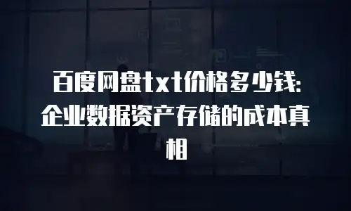 百度网盘txt价格多少钱：企业数据资产存储的成本真相