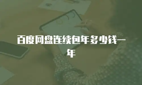 百度网盘连续包年多少钱一年