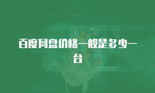 百度网盘价格一般是多少一台