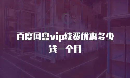 百度网盘vip续费优惠多少钱一个月