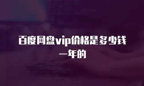 百度网盘vip价格是多少钱一年的