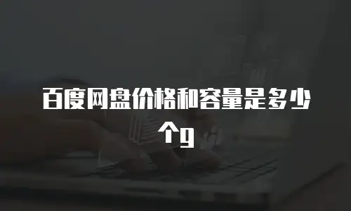 百度网盘价格和容量是多少个g