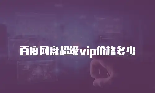 百度网盘超级vip价格多少