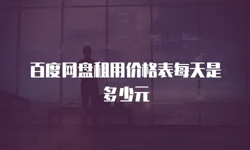 百度网盘租用价格表每天是多少元