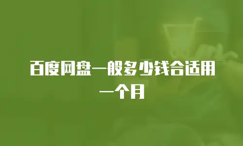 百度网盘一般多少钱合适用一个月