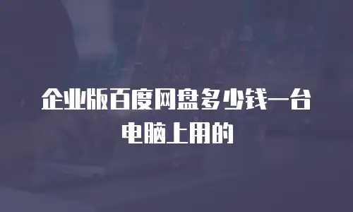 企业版百度网盘多少钱一台电脑上用的