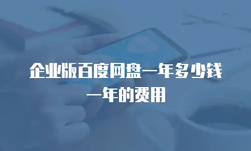 企业版百度网盘一年多少钱一年的费用