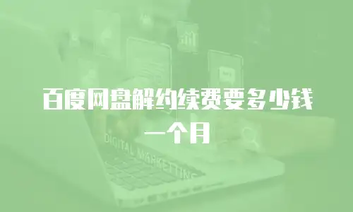 百度网盘解约续费要多少钱一个月