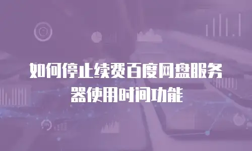 如何停止续费百度网盘服务器使用时间功能