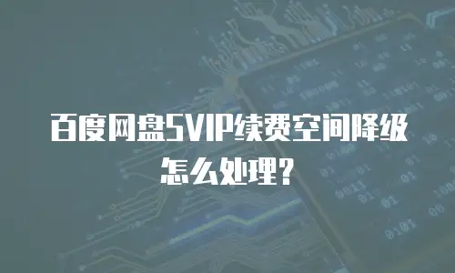 百度网盘SVIP续费空间降级怎么处理？