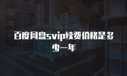 百度网盘svip续费价格是多少一年