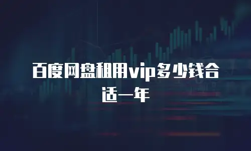 百度网盘租用vip多少钱合适一年