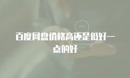 百度网盘价格高还是低好一点的好