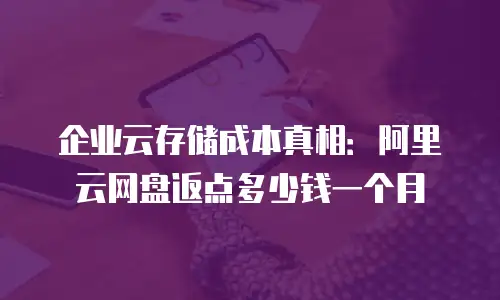 企业云存储成本真相：阿里云网盘返点多少钱一个月