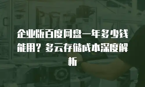 企业版百度网盘一年多少钱能用？多云存储成本深度解析