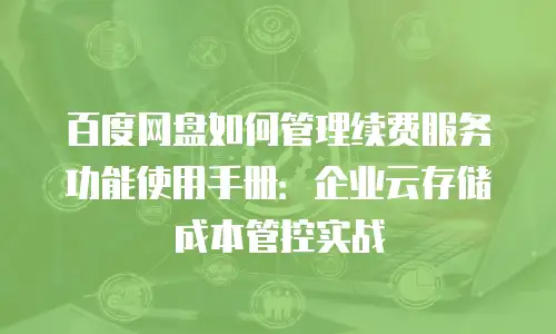 百度网盘如何管理续费服务功能使用手册：企业云存储成本管控实战