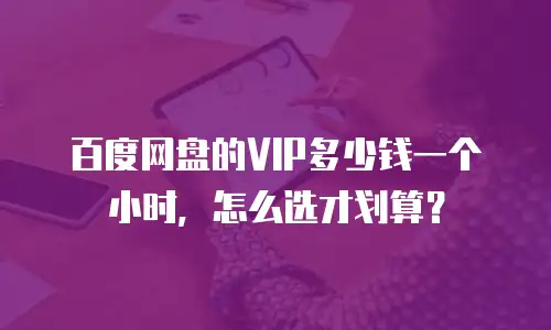 百度网盘的VIP多少钱一个小时，怎么选才划算？