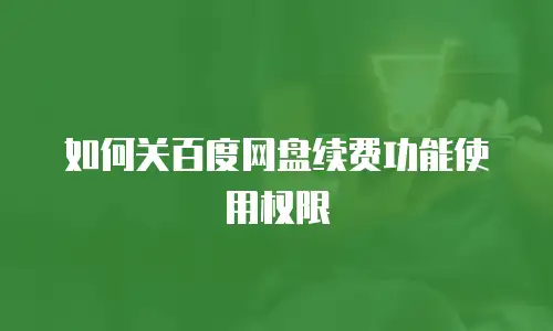 如何关百度网盘续费功能使用权限