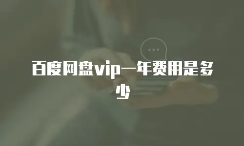 百度网盘vip一年费用是多少