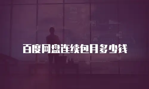 百度网盘连续包月多少钱