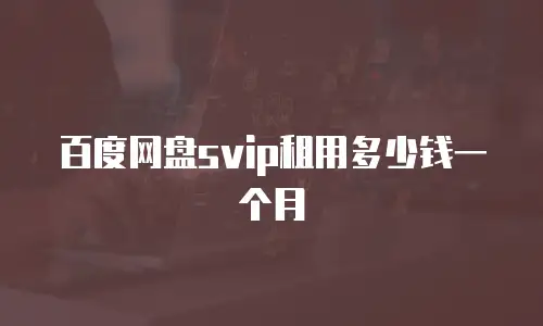 百度网盘svip租用多少钱一个月