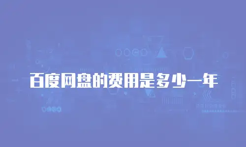 百度网盘的费用是多少一年