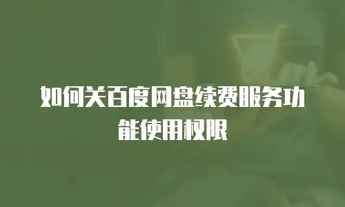 如何关百度网盘续费服务功能使用权限