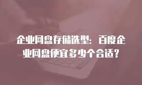 企业网盘存储选型：百度企业网盘便宜多少个合适？