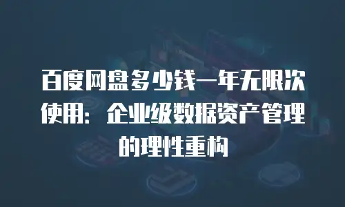 百度网盘多少钱一年无限次使用：企业级数据资产管理的理性重构