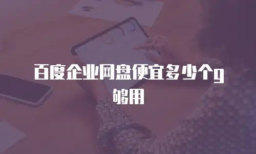 百度企业网盘便宜多少个g够用