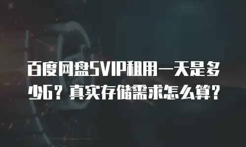 百度网盘SVIP租用一天是多少G？真实存储需求怎么算？