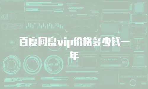 百度网盘vip价格多少钱一年