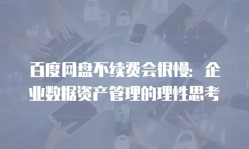 百度网盘不续费会很慢：企业数据资产管理的理性思考