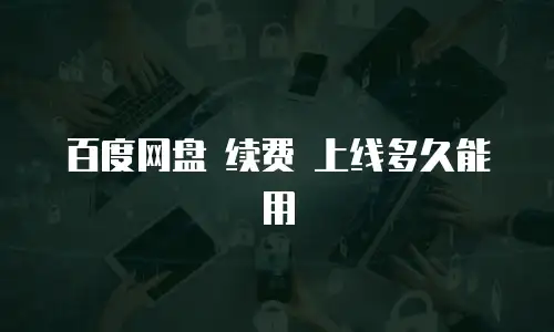 百度网盘 续费 上线多久能用