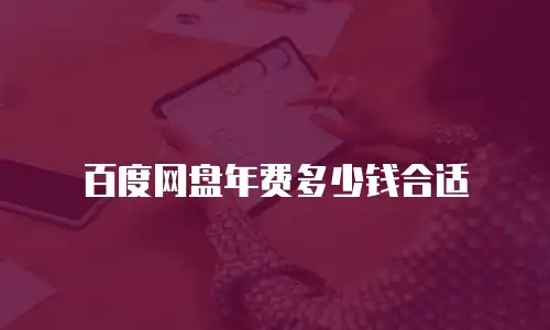 百度网盘年费多少钱合适