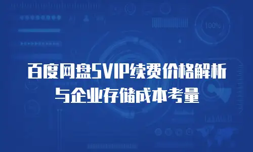 百度网盘SVIP续费价格解析与企业存储成本考量