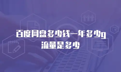 百度网盘多少钱一年多少g流量是多少