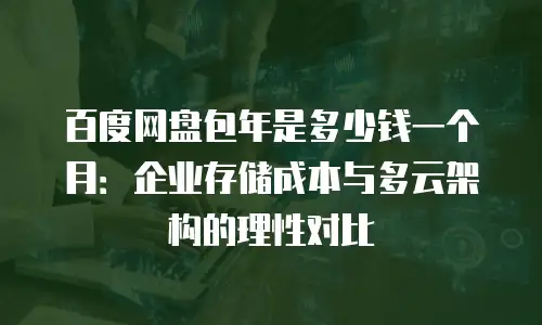 百度网盘包年是多少钱一个月：企业存储成本与多云架构的理性对比