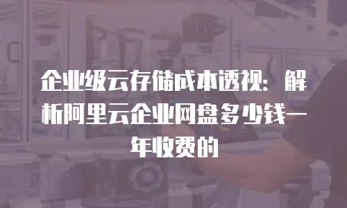 企业级云存储成本透视：解析阿里云企业网盘多少钱一年收费的