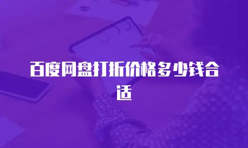 百度网盘打折价格多少钱合适