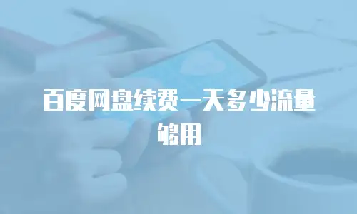 百度网盘续费一天多少流量够用