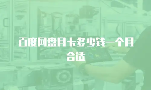 百度网盘月卡多少钱一个月合适