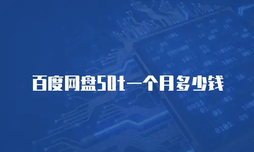 百度网盘50t一个月多少钱