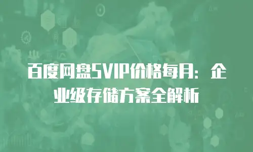 百度网盘SVIP价格每月：企业级存储方案全解析