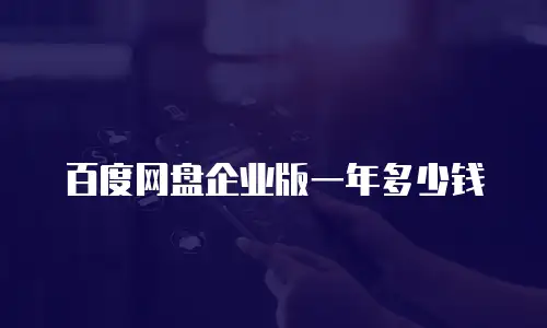 百度网盘企业版一年多少钱
