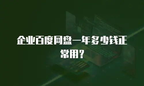 企业百度网盘一年多少钱正常用？