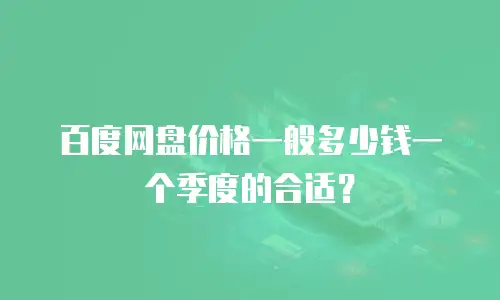 百度网盘价格一般多少钱一个季度的合适？
